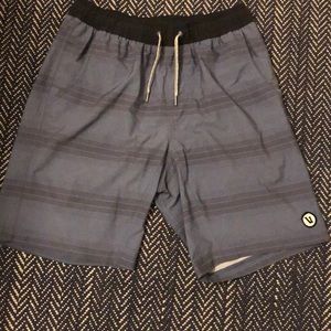 Vuori Blue and Black Athletic Shorts